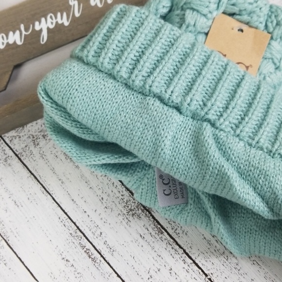 C.C Beanie Basket Weave Light Blue with Lining - Picture 2 of 3